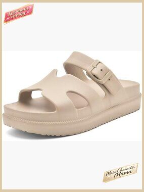 Womens Platform Sandals with Arch Support Summer Beach Slides Adjustable